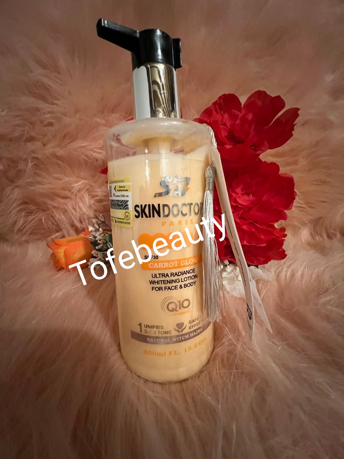 Original skin doctor Paris carrot glow lightning face & body lotion x1 400ml