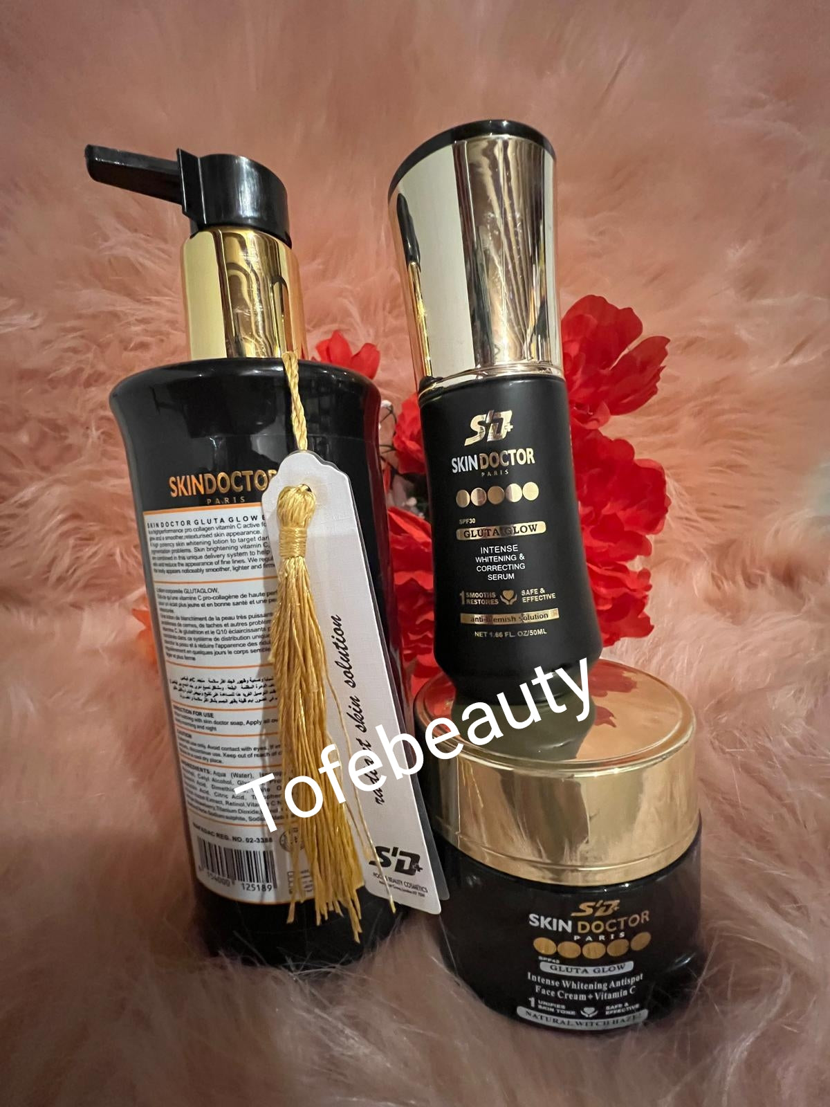 Skin doctor Paris Glutathione glow lotion , serum and face cream set. ultra radiance set