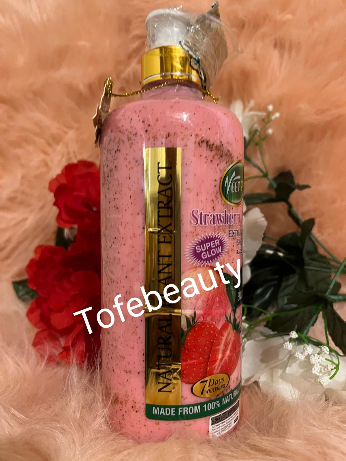 100% original veetgold strawberry & peach extra shower gel.1000ml, with SPF 25