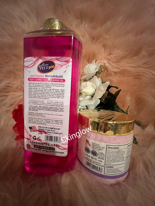 Veetgold oil 1000ml and body scrub