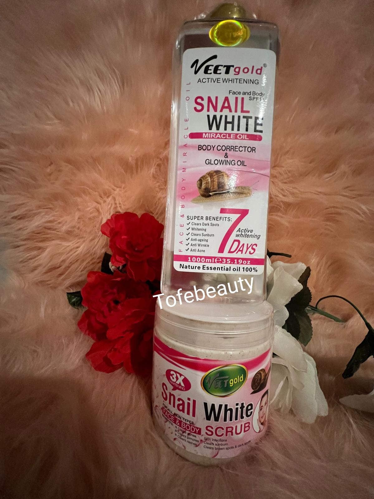 Veet gold snail body corrector and body scrub