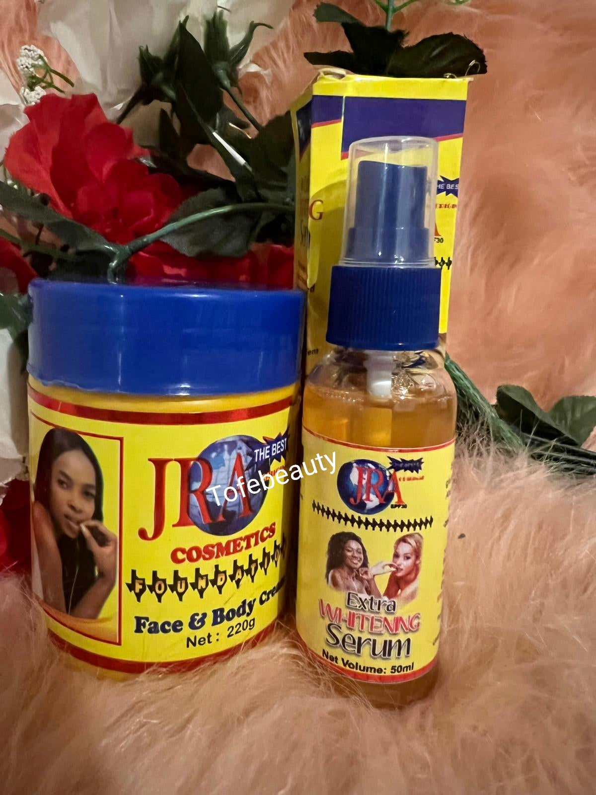 JRA BODY CREAM WITH SHEA BUTTER AND SERUM.