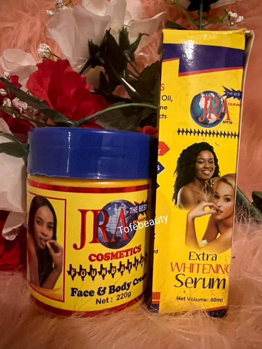 JRA BODY CREAM WITH SHEA BUTTER AND SERUM.