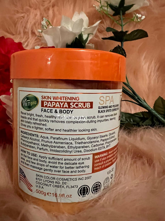 veetgold papaya face and body scrub 500g x1