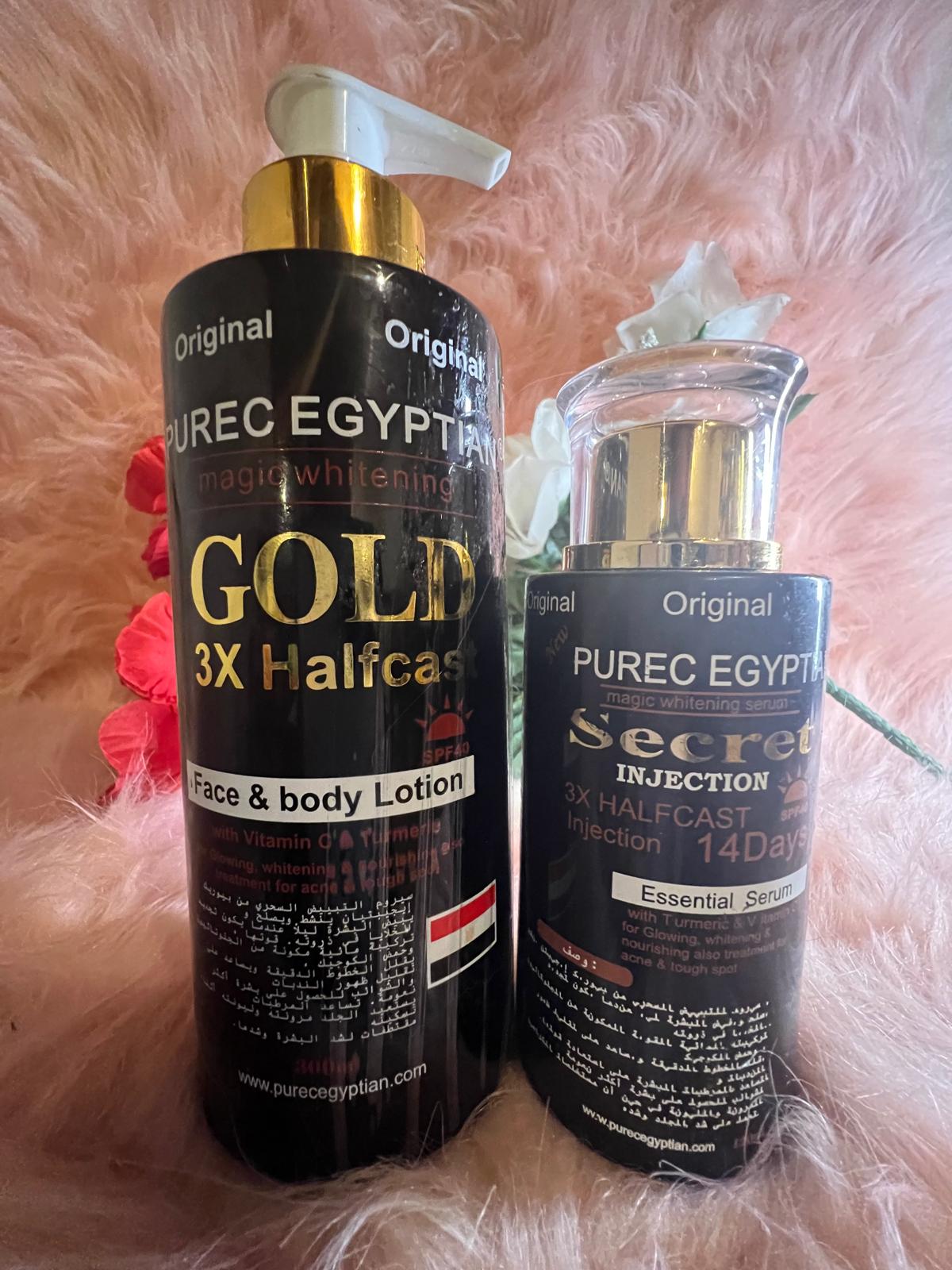 Purec Egyptian Gold 3x HC face and body lotion and serum SPF 40