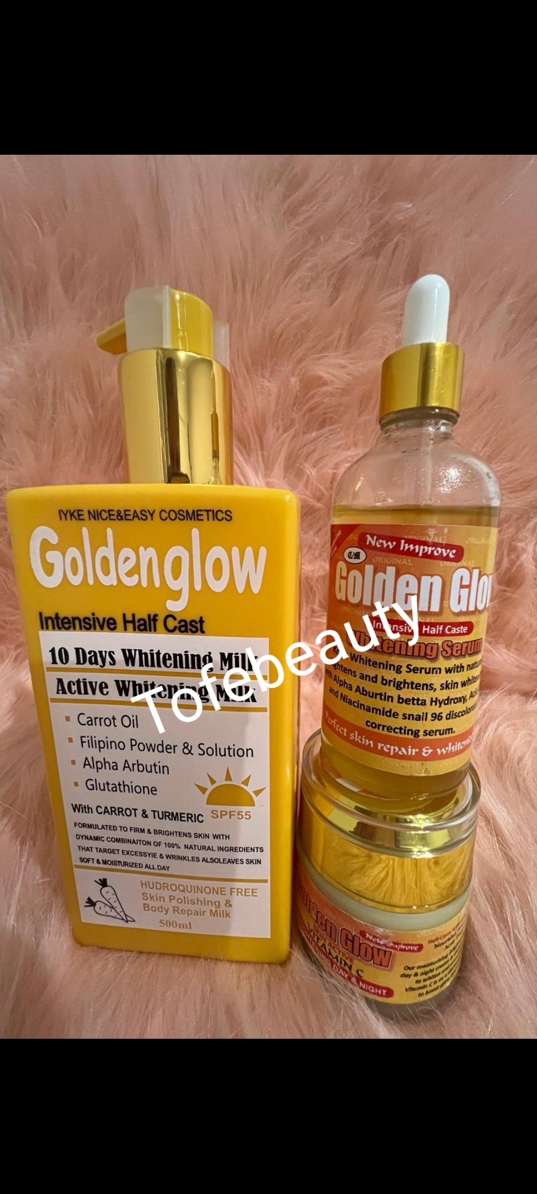 GOLDENGLOW SKIN ACTIVE VITAMIN C FACE CREAM, INTENSIVE H-C BODY LOTION AND OIL