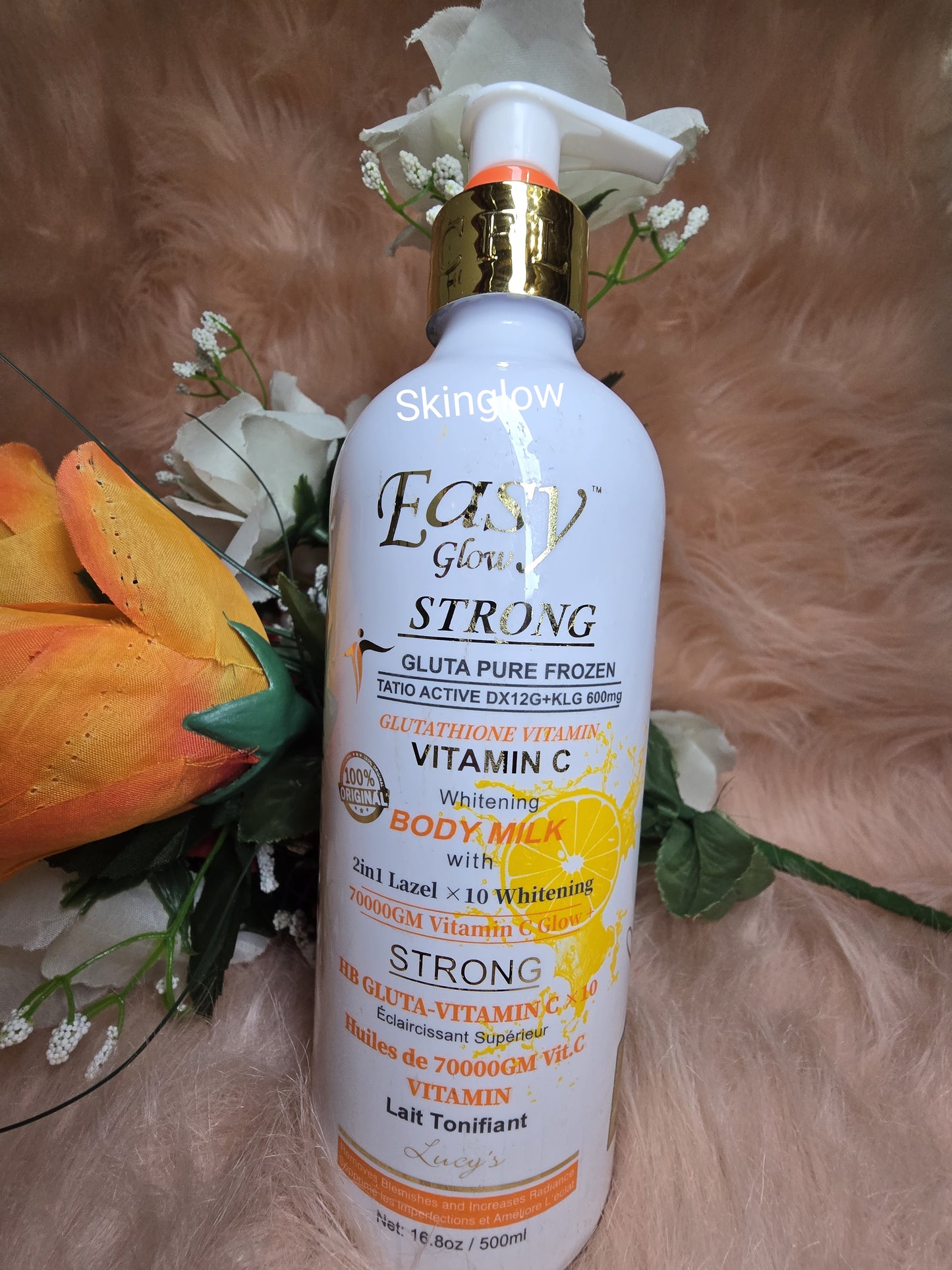 Easy Glow Gluthathione Whitening Vitamin.C Toning Milk Lotion 500ml 💯%