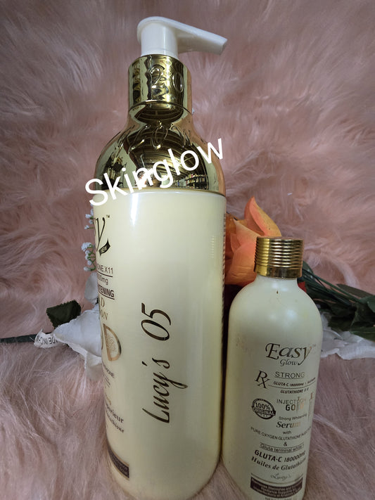 Original easy glow gold body lotion 500ml + serum x1