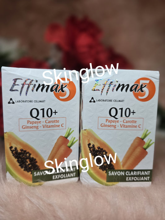 X 1 SOAP. Effimax Q10+ papaya-carotte exfoliating soap. 200g. ALL SKIN TYPES