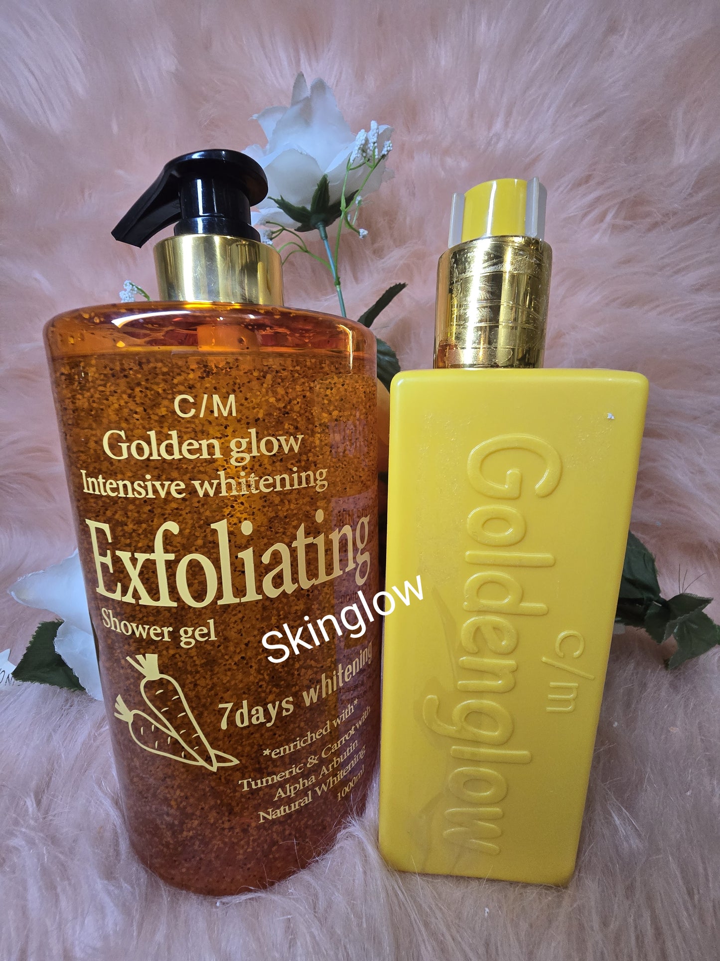 Golden glow body milk 500ml and Golden glow exfoliating shower gel 1000ml