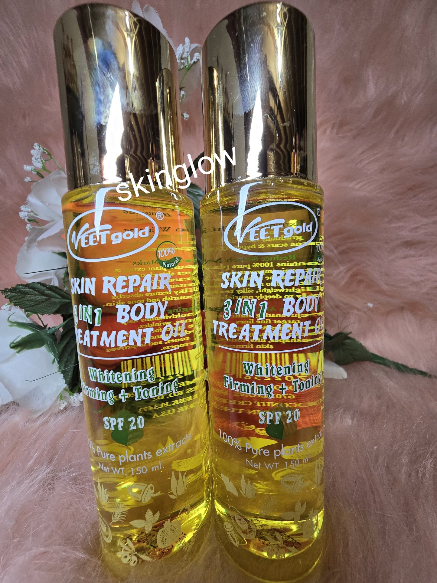 Veet gold 3in 1 body treatment oil. firming and toning oil with spf 20.150ml x1