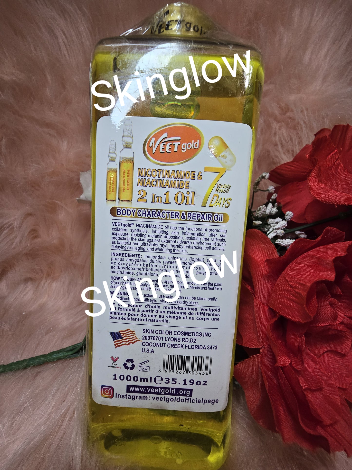 Veet Gold Whitening Nicotinamide And Niacinamide Oil Spf 15. 1000ml X 1