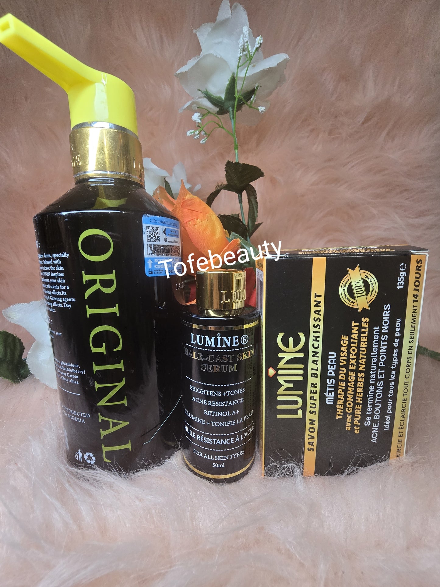 3pc Lumine HC Lightening And Toning Body Lotion, Corrector Face Cream & Soap