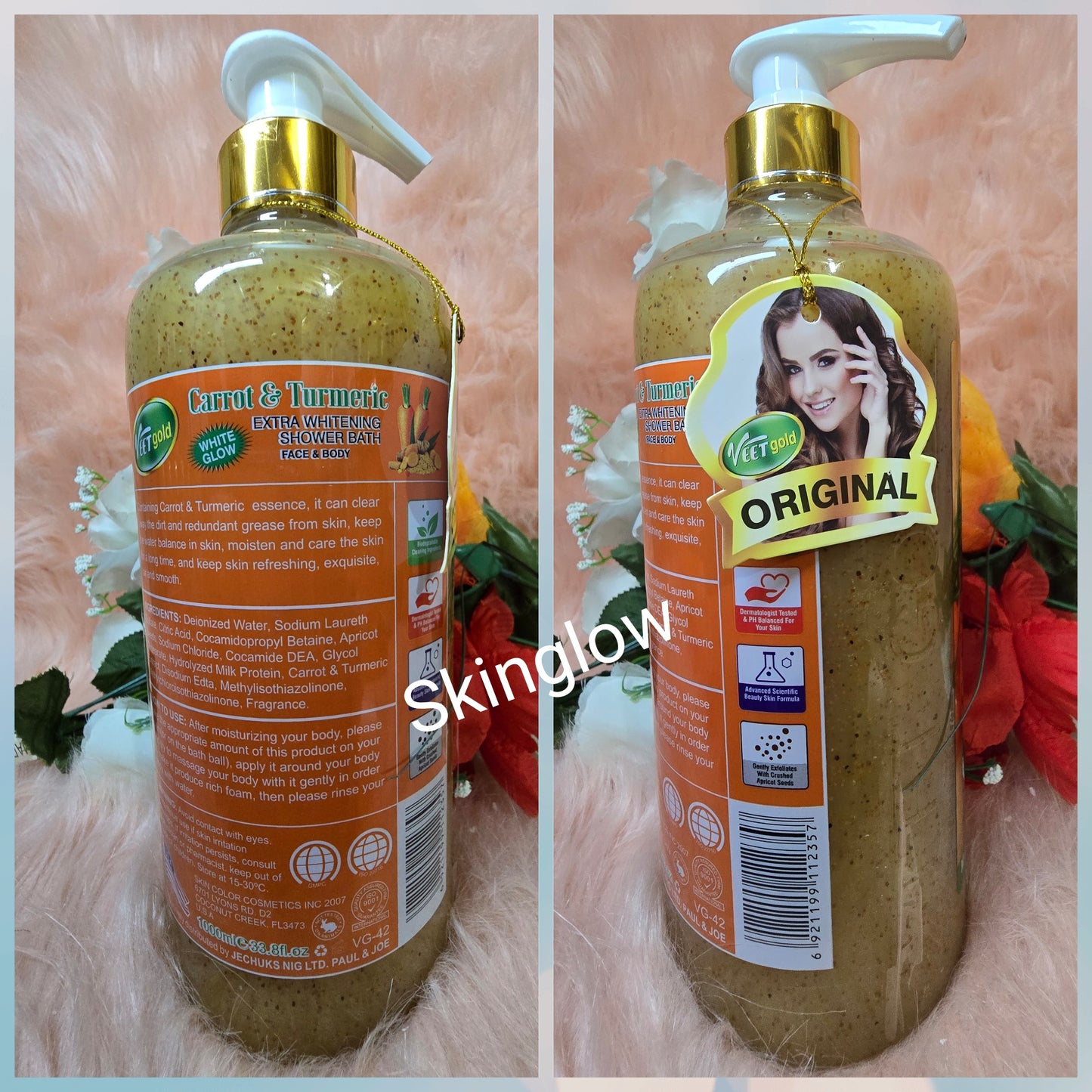π― Authentic Veetgold carrot and turmeric face & body shower gel. 1000ml x1. VERY EFFECTIVE ππ