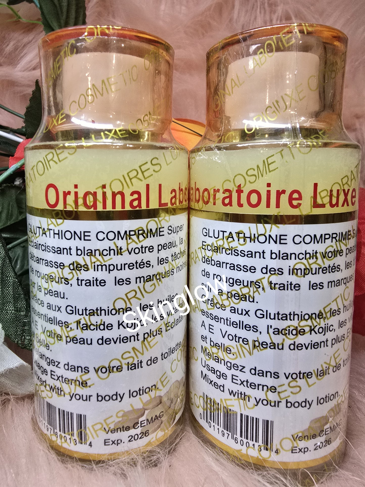 Authentic Glutathione Comprime whitening serum 100ml x 1. Mix into your lotion.