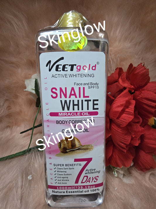 Veet Gold Snail White Body Corrector and Glowing Oil 1000ml Spf 15