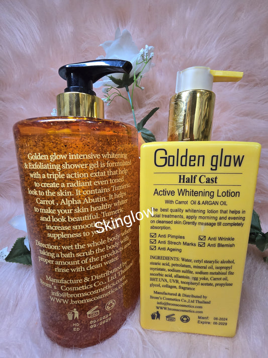Golden glow body milk 500ml and Golden glow exfoliating shower gel 1000ml