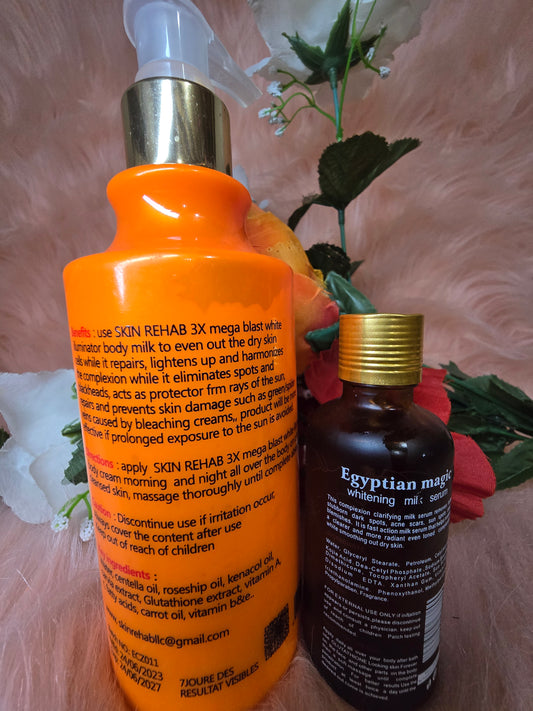 Skin Rehab 3x lotion 7 days Active SPF 60. 350ml + Egyptian magic serum π― Authentic X 2