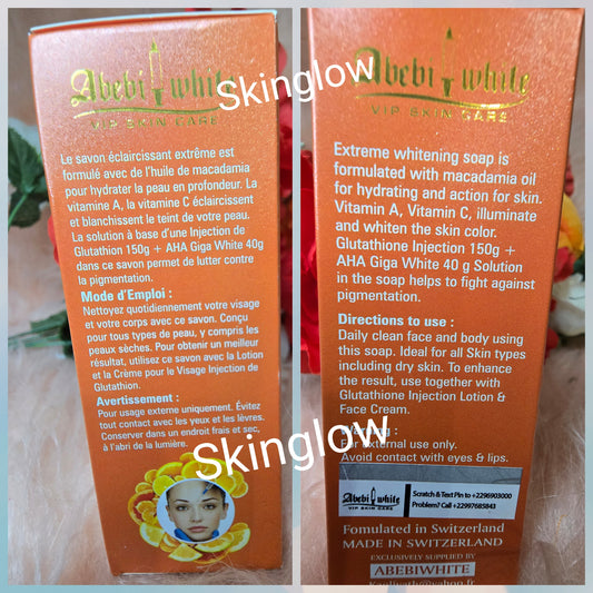 X 1 Soap Abebi white vip Supreme face and body A-C 200g