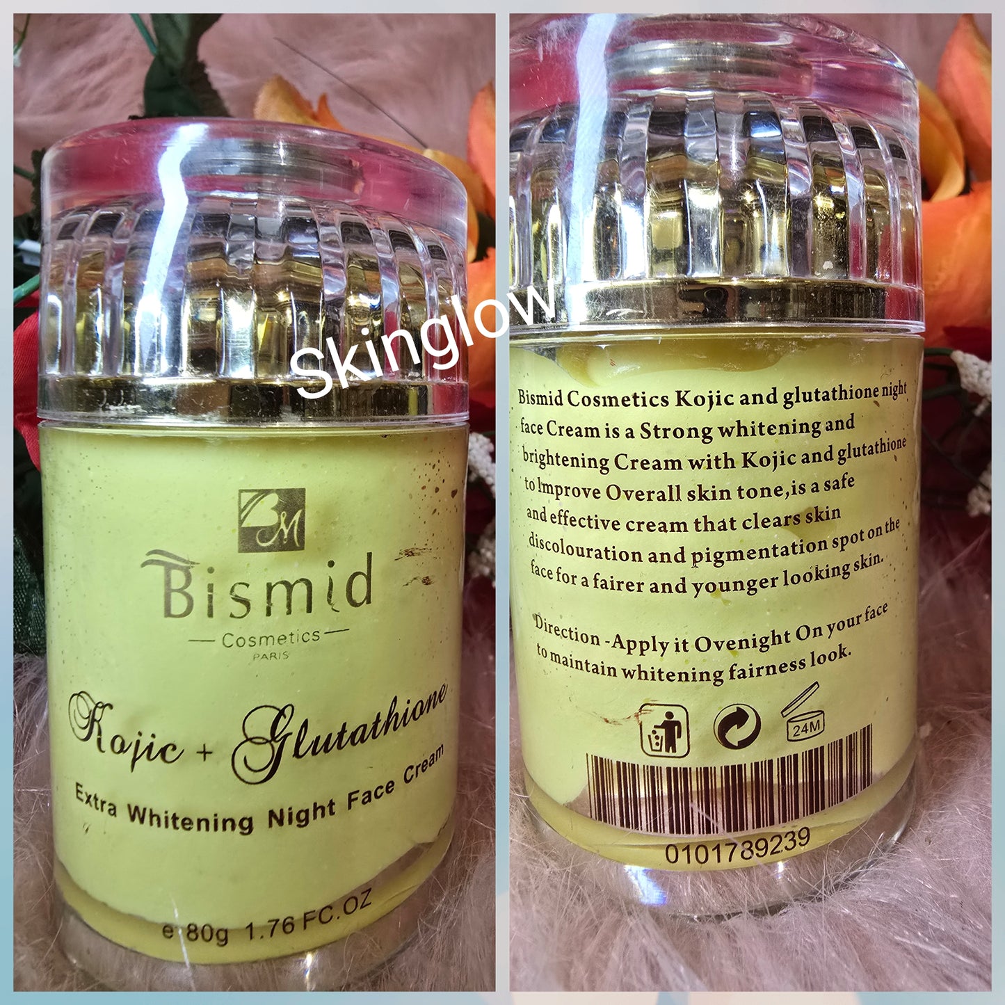 π― Authentic Bismid Kojic + Glutathion Xtra Whitening NIGHT FACE CREAM 80G X 1 Jar