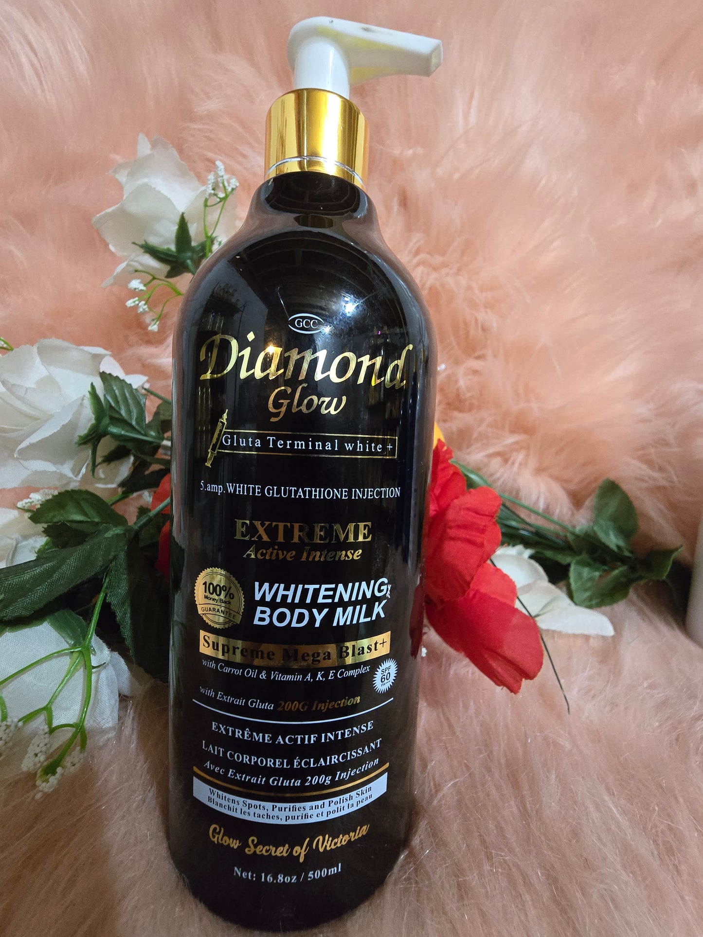 π― GCC DIAMOND GLOW WHITENING BODY MILK WITH Carrot Oil + VIT A,K,E 500mlx1