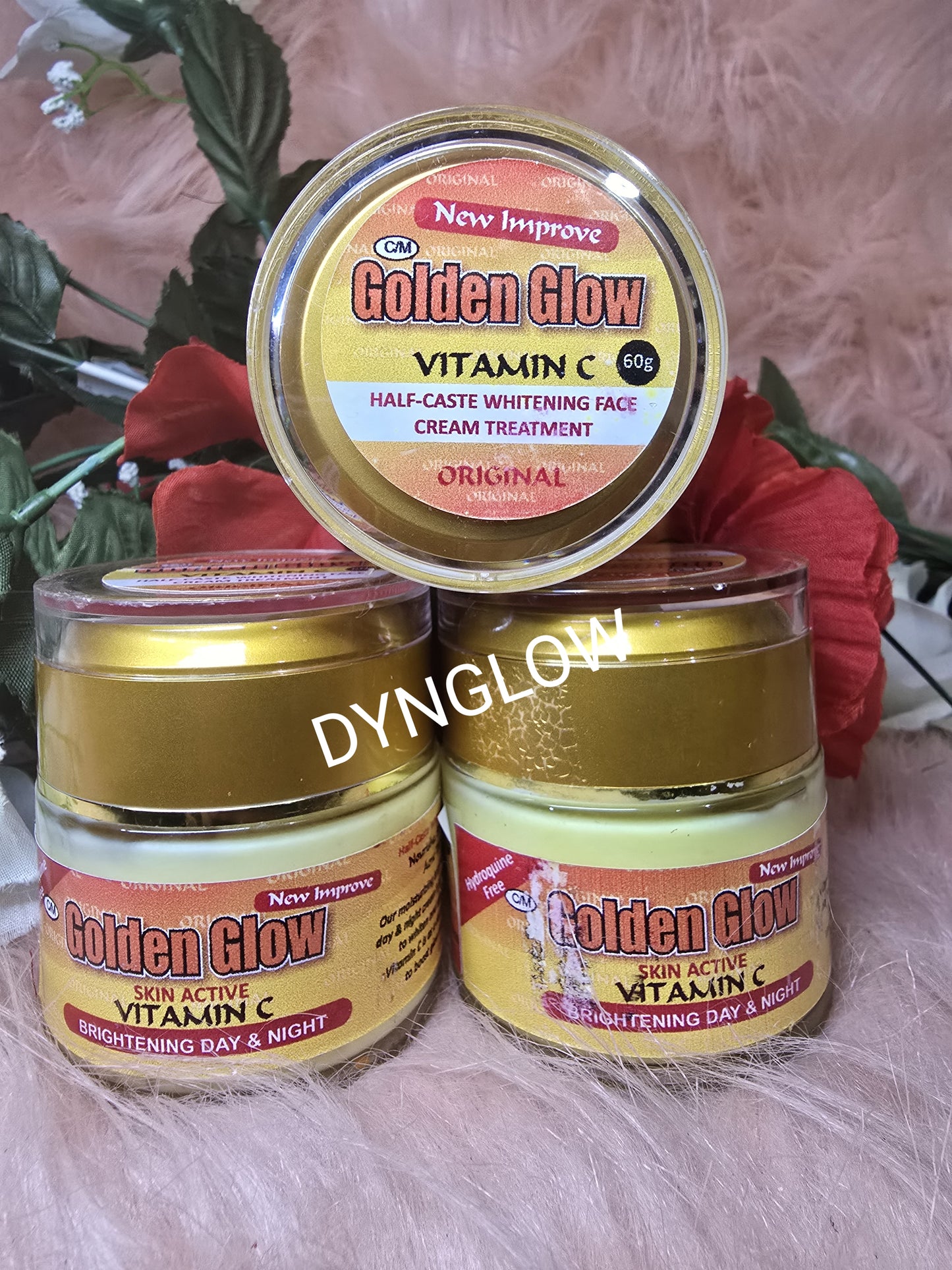 X 1 Jar Golden Glow Skin Active Vitamin C HC. BRIGHTENING DAY FACE CREAM 60G