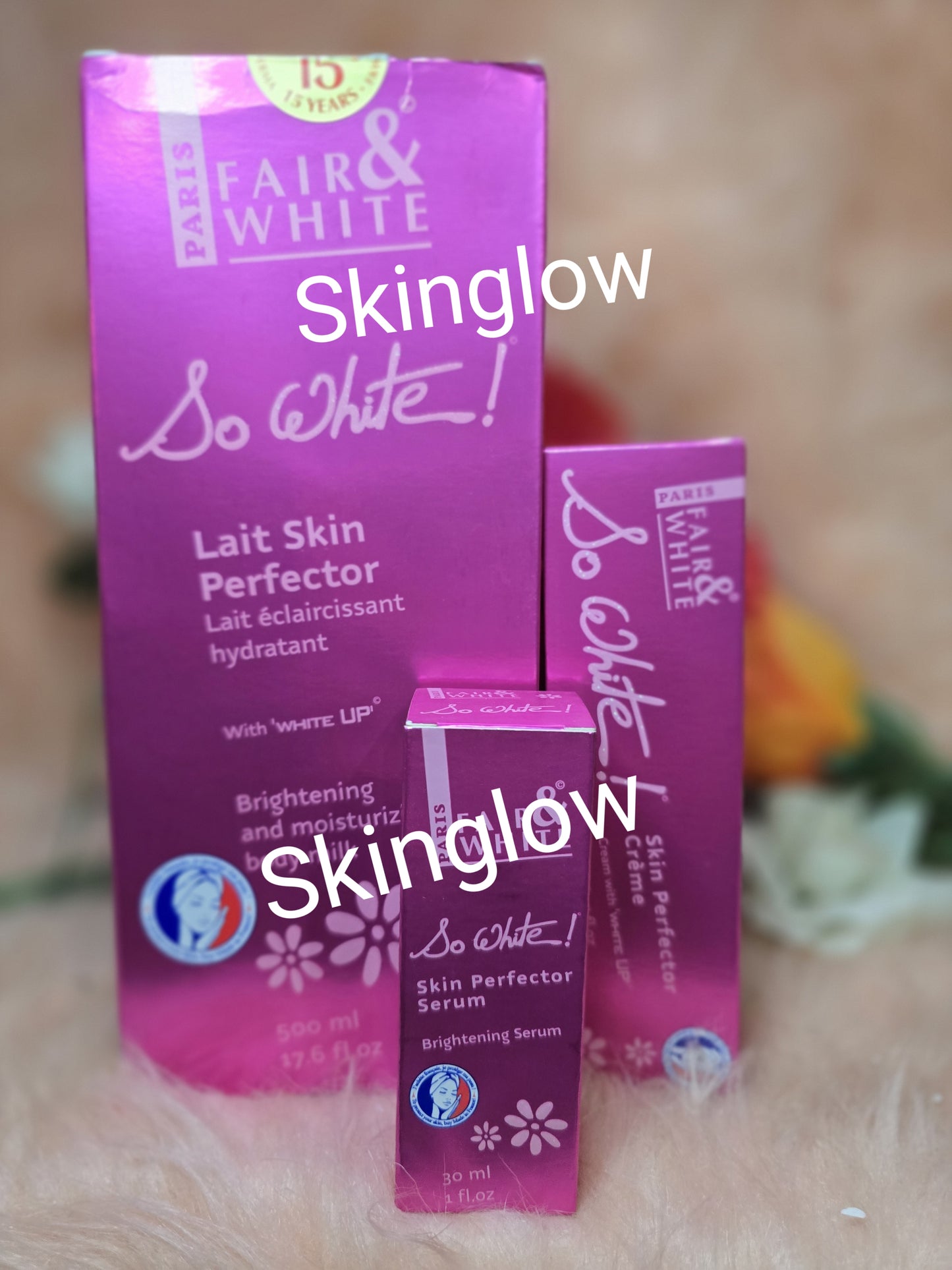 FAIR & WHITE So White, Daily Moisturizing Body Lotion 500ml, Serum & tube cream.