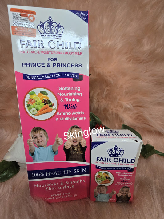 Fair child natural skin tone with amino & vitamin body lotion for kids + teens. x1