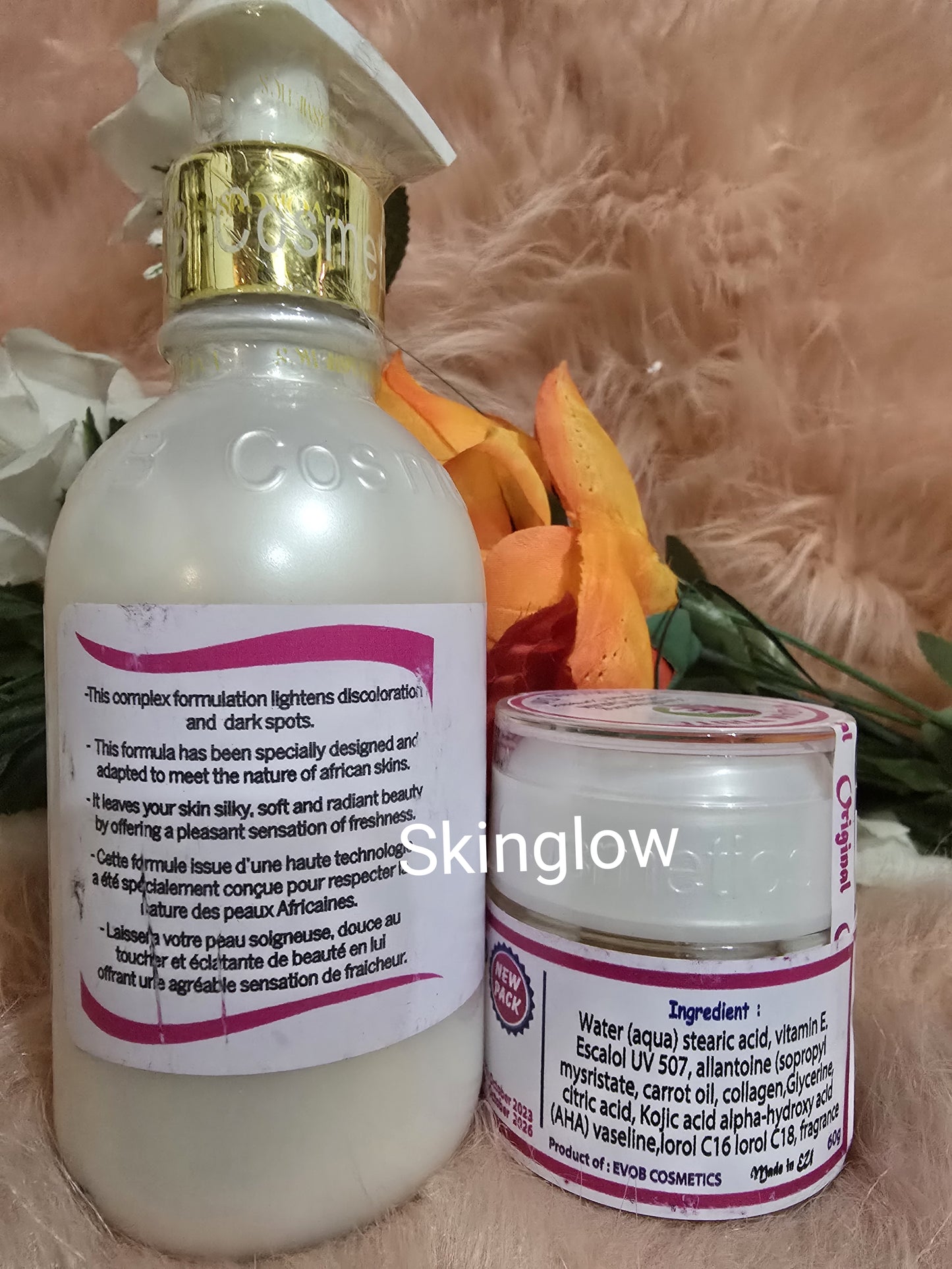 Authentic madam white exclusive face & body lotion & flawless face cream. 60g X 2