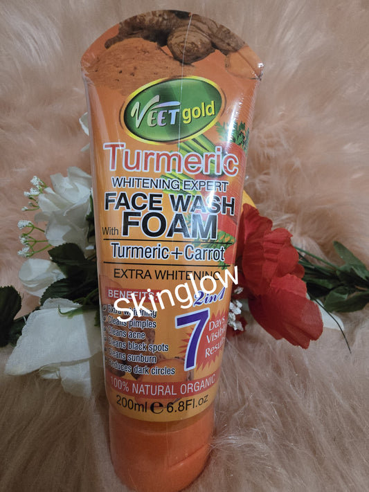VEETGOLD TURMERIC + CARROT FOAMY FACE WASH 200g