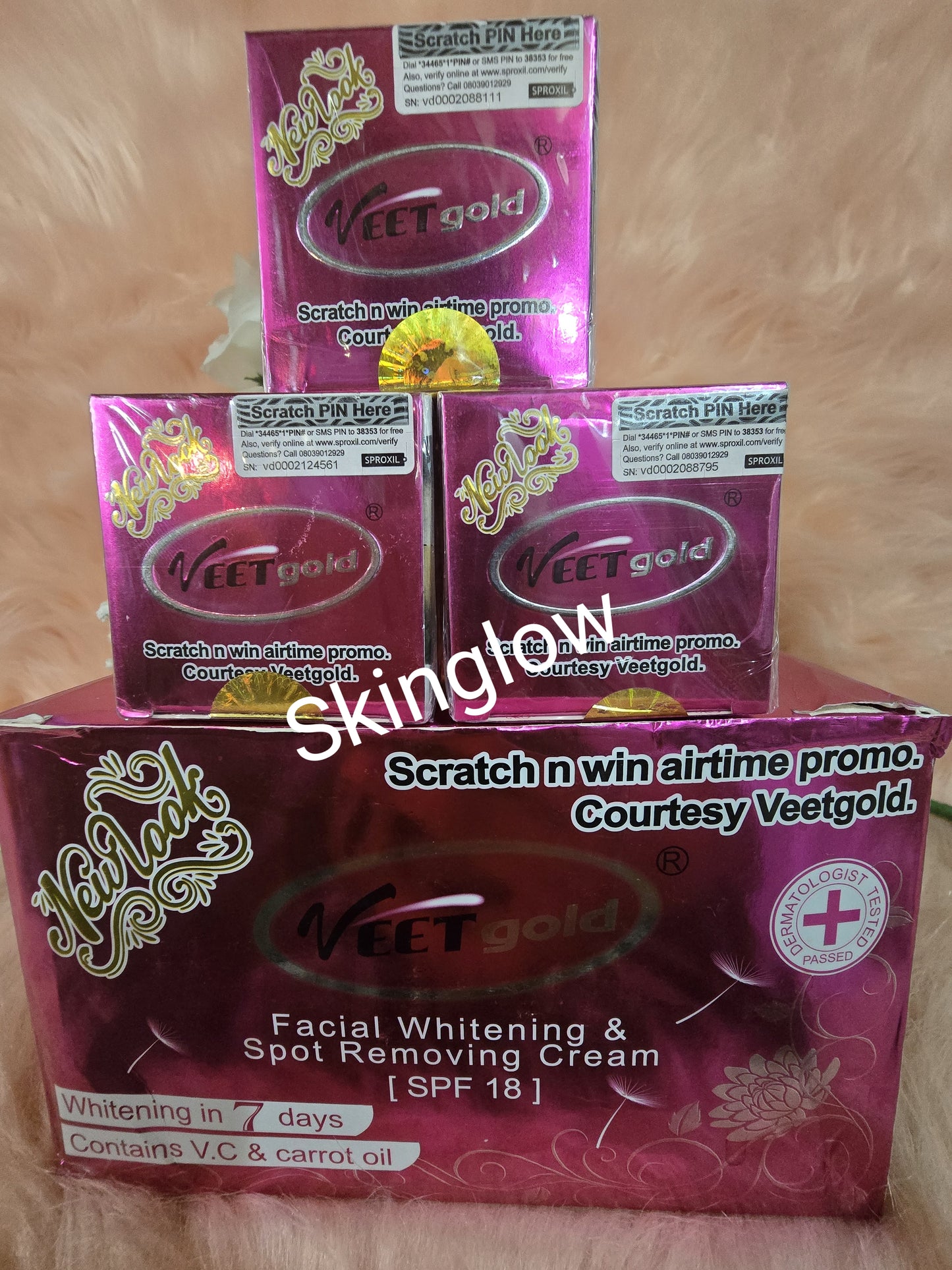 X 2 Veetgold Vit. C & Carrot Oil Face Cream. Spf 18