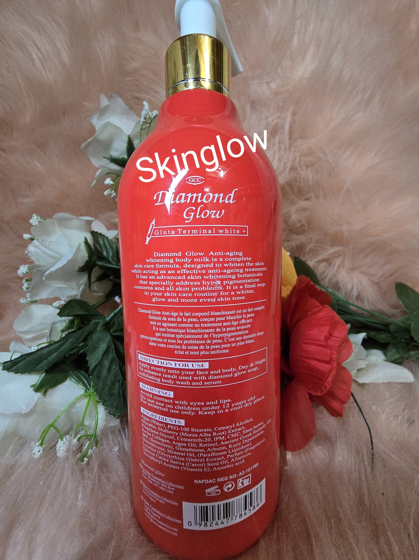 GCC DIAMOND GLOW WHITENING BODY MILK WITH Carrot Oil + Argan Oil 500mlx1