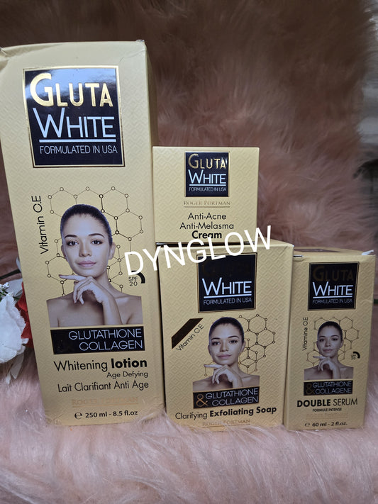 Authentic Gluta White Body Lotion, Serum, Soap & face cream 500ml.