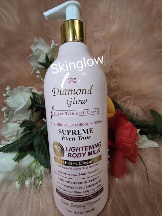 GCC DIAMOND GLOW WHITENING BODY MILK WITH Argan & Carrot Oil + VIT A,K,E 500mlx1