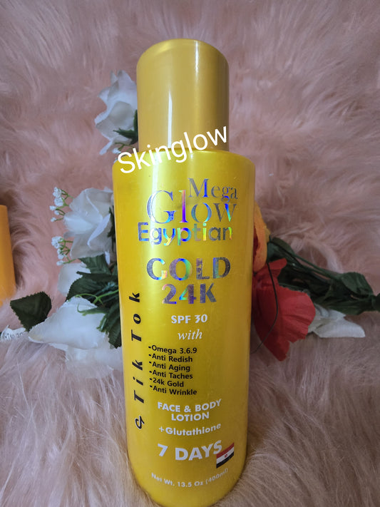 MEGA GLOW EGYPTIAN GOLD 24K ANTI- AGE LOTION SPF 30 X1