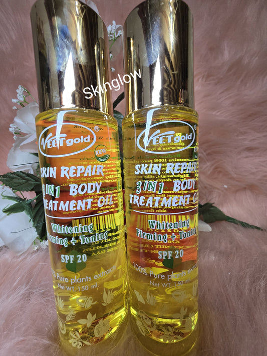 Veet gold 3in 1 body treatment oil. firming and toning oil with spf 20.150ml x1