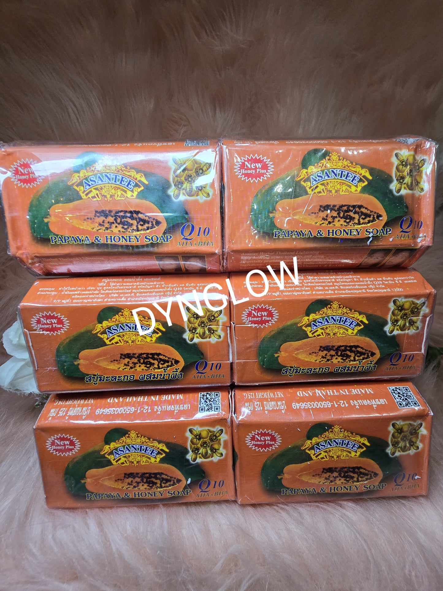 Asantee papaya honey face & body soap 125g x6