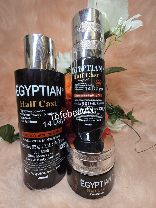 Purec Egyptian HC Active Whitening face & body LOTION, SERUM & face cream SET Spf 20
