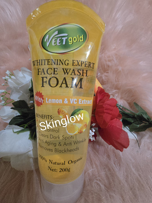 Authentic veetgold lemon & VC face foam wash