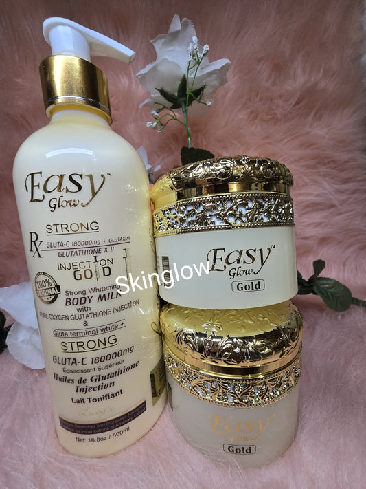 Easy Glow Gold Body Lotion & Face Cream 2pcs Set. π― Satisfaction