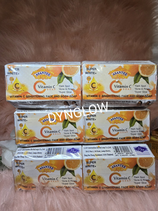6 Bars x 125g Soap Vitamin C Asantee Face And body Brightening Soap Anti Acne