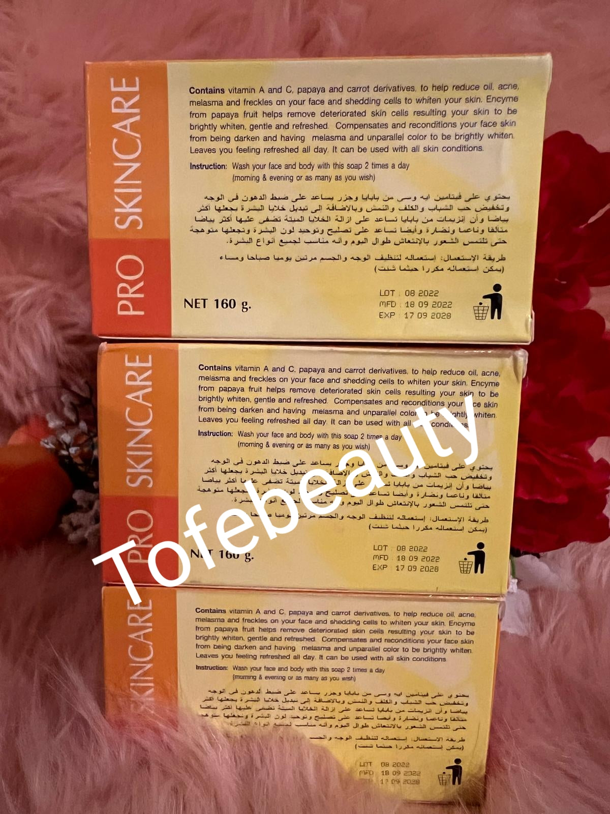 Original Nano extra white natural papaya & carrot  plus glutathione soap x3