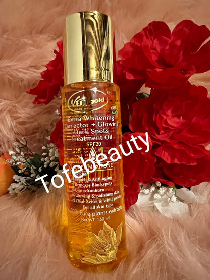 Veet gold maxitone corrector and glowing oil. With spf 20. 150ml x1