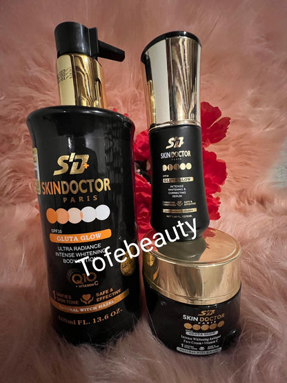Skin doctor Paris Glutathione glow lotion , serum and face cream set. ultra radiance set