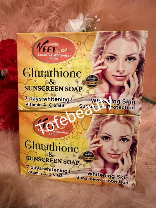 X 100% Original veetgold Exclusive  glutathione sunscreen 7 days soap