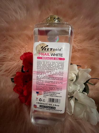 Veet Gold Snail White Miracle Body Corrector And Glowing Oil 1000ml  SPF 15