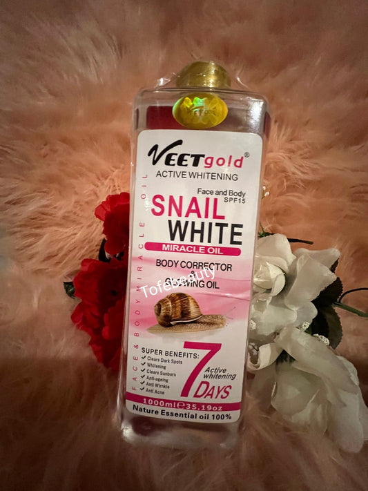 Veet Gold Snail White Miracle Body Corrector And Glowing Oil 1000ml  SPF 15