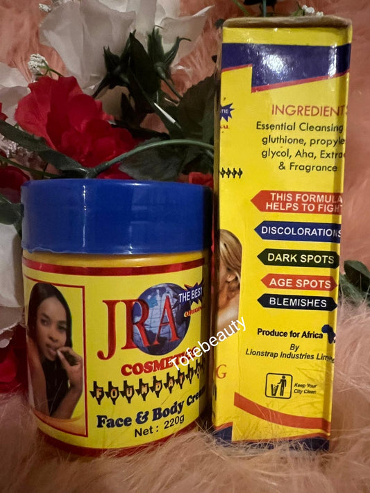 JRA BODY CREAM WITH SHEA BUTTER AND SERUM.