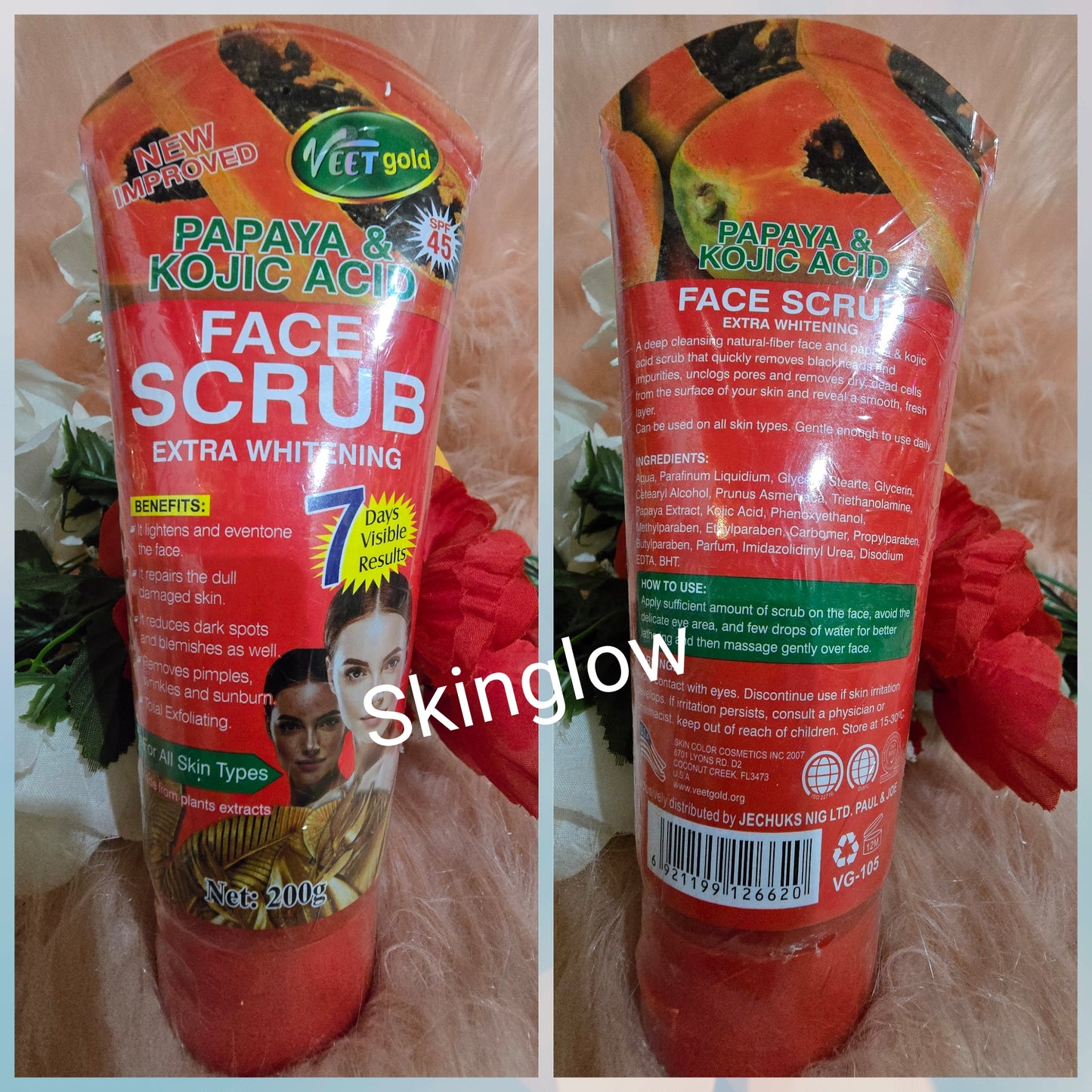 Veetgold papaya kojic face scrub 200g x1