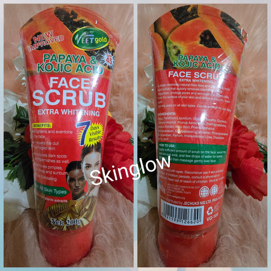 Veetgold papaya kojic face scrub 200g x1